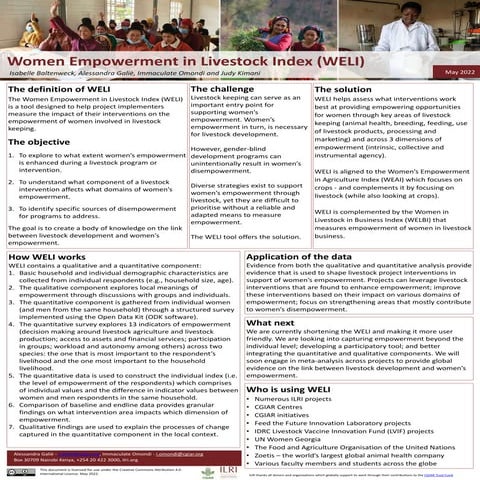 Women Empowerment in Livestock Index (WELI) | PPTX