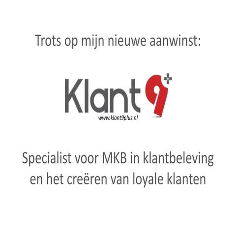 Welkom klant9+