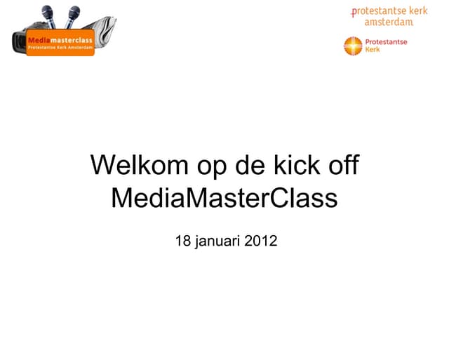 Welkom op de kick off