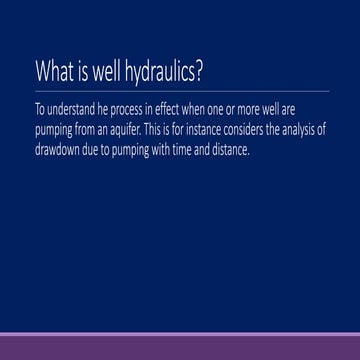 Well hydraulics