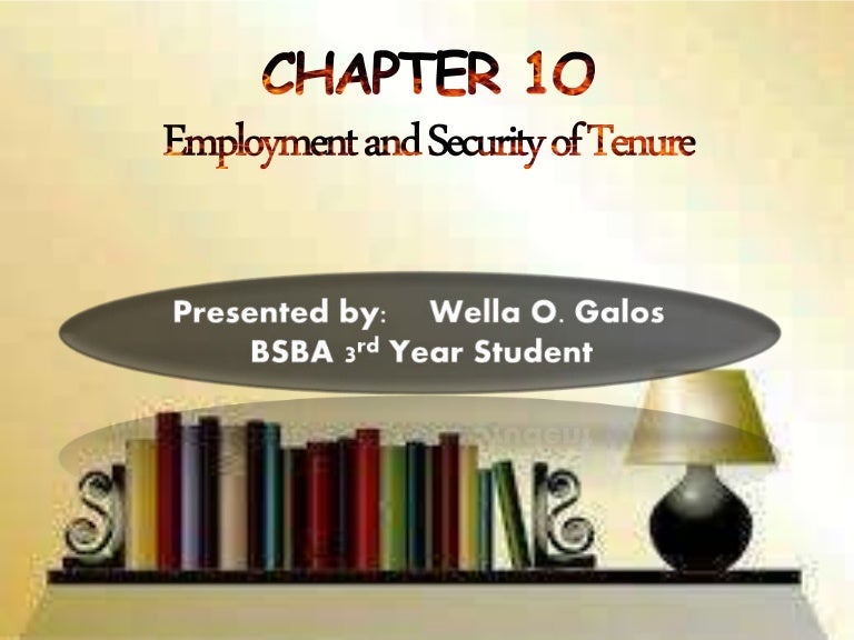 Chapter 10 Employment and Security of Tenure