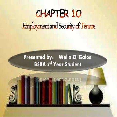 Chapter 10 - Employment and Security of Tenure 