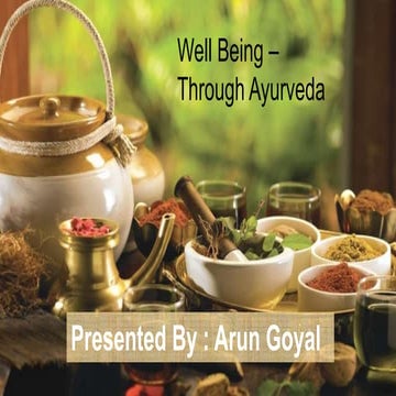 Well being   through ayurveda
