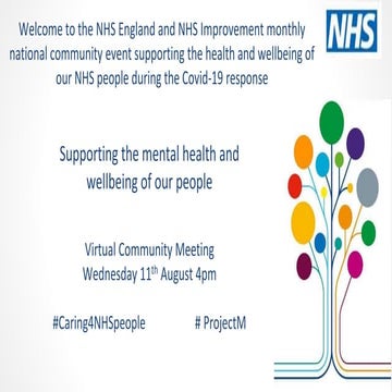 #Caring4NHSPeople virtual wellbeing session 11th August 2021