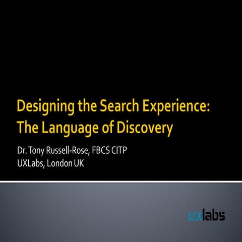 Designing the Search Experience: The Language of Discovery