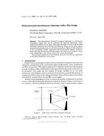 Well corrected two element telescope with a flat image   1981