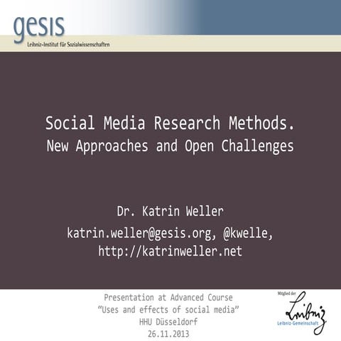 Social Media Research Methods