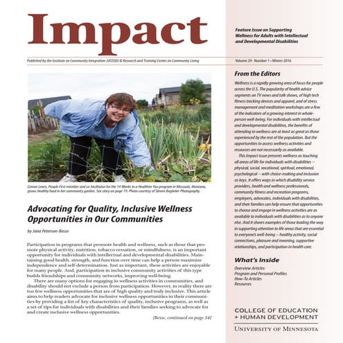 Supporting Wellness for Adults with Intellectual and Developmental ...