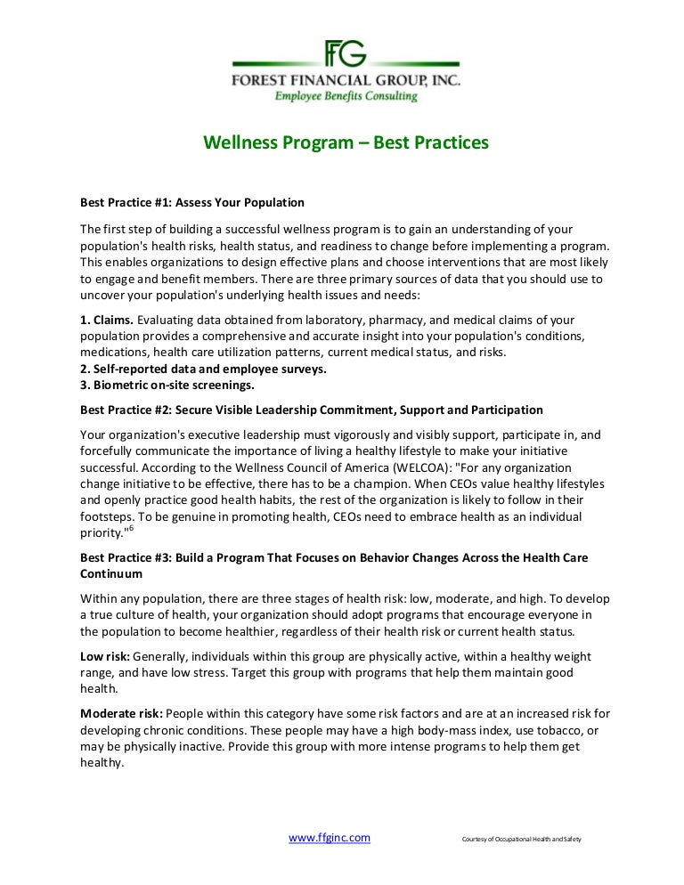 Wellness Programs Best Practices