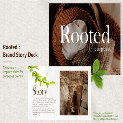 Authentic Brand Story PowerPoint Template for Wellness & Conscious Living Startups