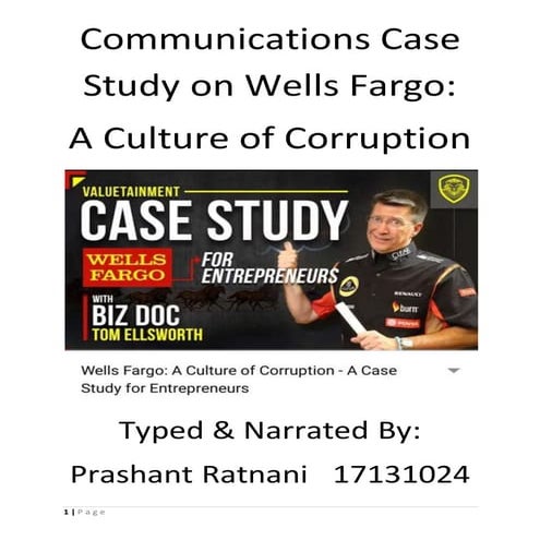 Wells Fargo Case Study | PDF