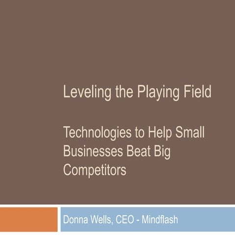 Donna Wells (Mindflash) Small Biz Tech Tour PPT