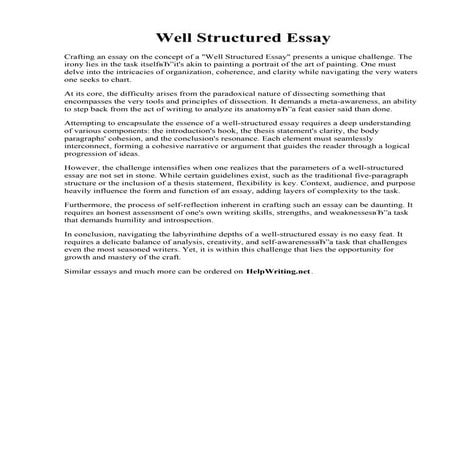 Well Structured Essay. How to Improve Your Academic Writing with the Right Es...