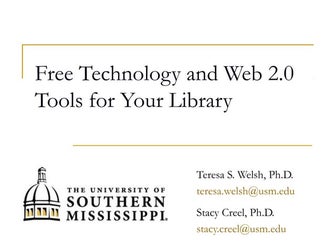 Free Web 2.0 Tools for Libraries