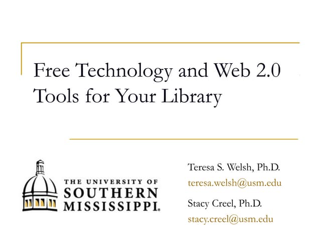 Free Web 2.0 Tools for Libraries