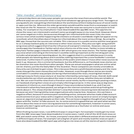 We media and democracy