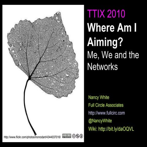 Where Am I Aiming? We, Me and the Network - TTIX 2010