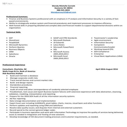 Wendy's updated resume consolidated