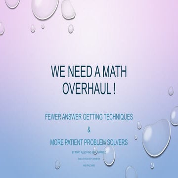 We need a math overhaul ! 2