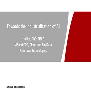 Towards the Industrialization of AI