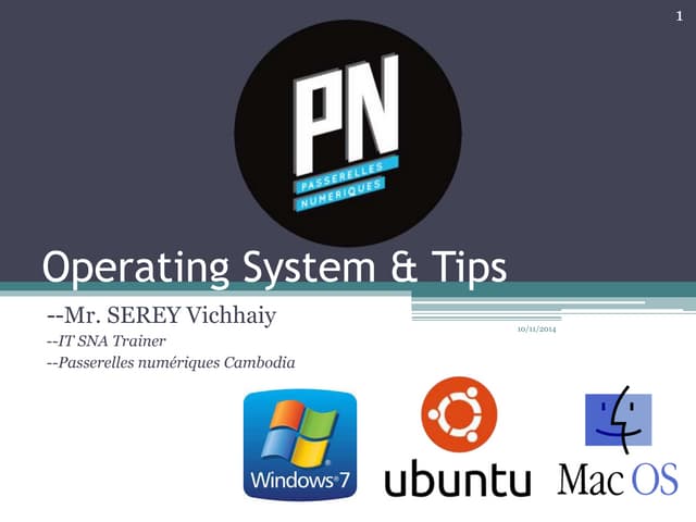 Introduction, Installation Operating System and Application
