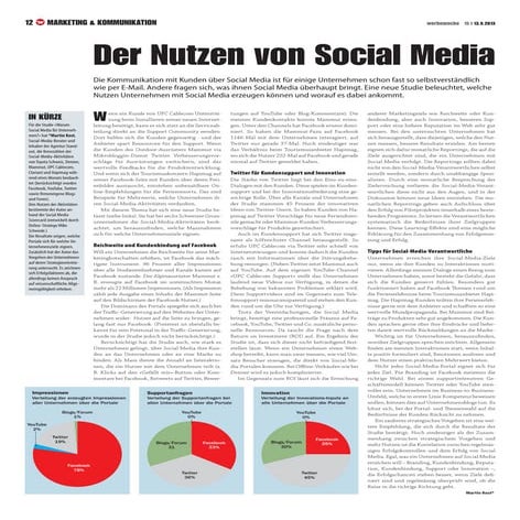 Fachartikel Werbewoche: Der Nutzen von Social Media, Martin Kost