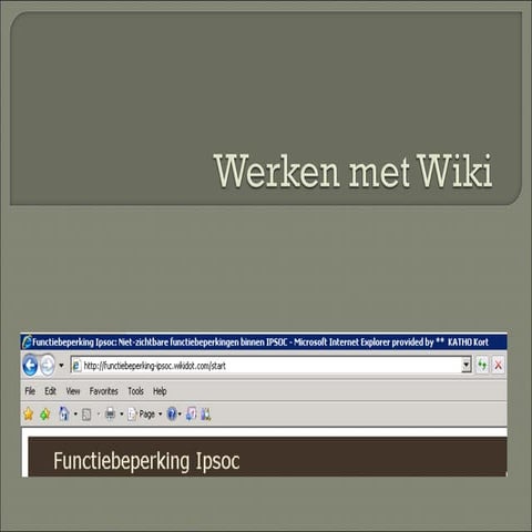 Werken Met Wiki