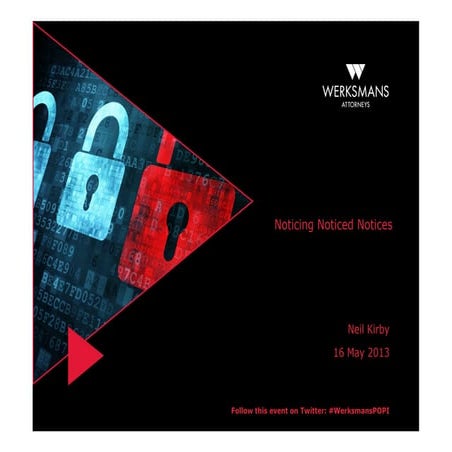 Werksmans presentations on popi