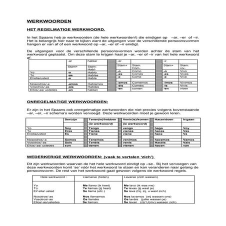 Werkwoorden