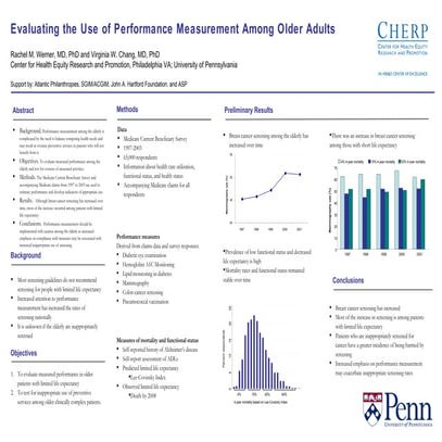 Evaluating the Use of Performance Measurement Among Older Adults 4.25.08