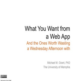 What You Want from a Web App