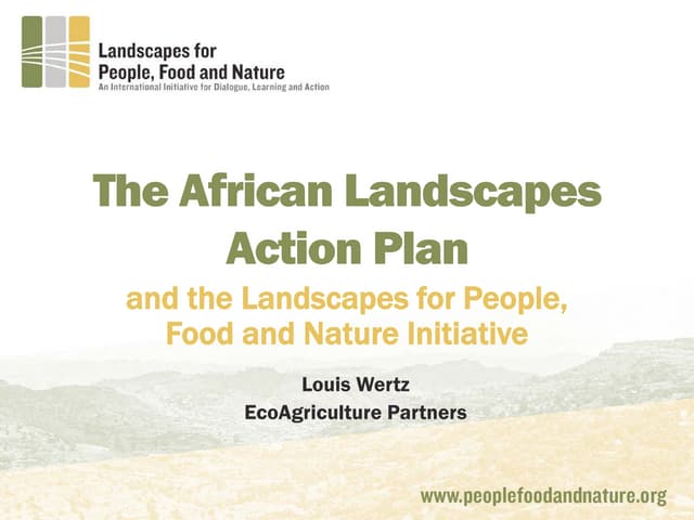 The African Landscapes Action Plan ...