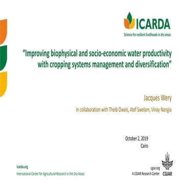 Improving biophysical and socio-economic water productivity with cropping sys...