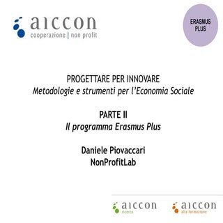 Il programma Erasmus Plus