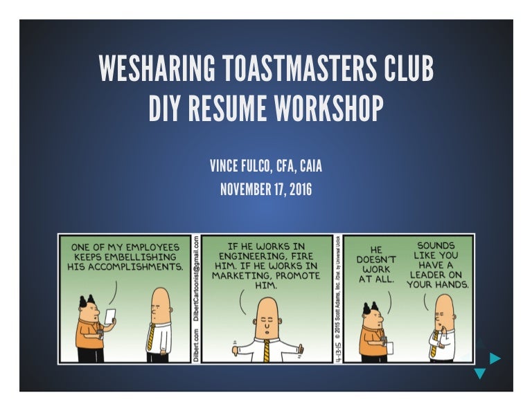 Wesharing Toastmasters DIY Resume 20161117