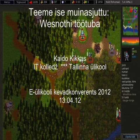 Teeme ise muinasjuttu - Wesnothi õpituba