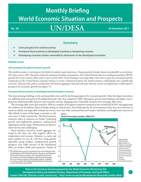 World Economic Situation and Prospects Monthly Briefing No. 38