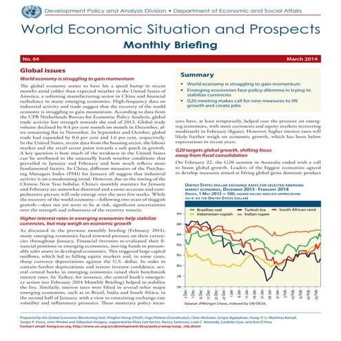 World Economic Situation and Prospects Monthly Briefing, No. 64 