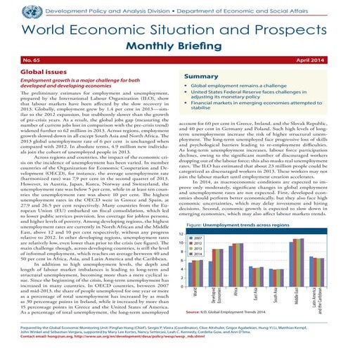 Monthly Briefing on the World Economic Situation and Prospects (WESP), No. 65