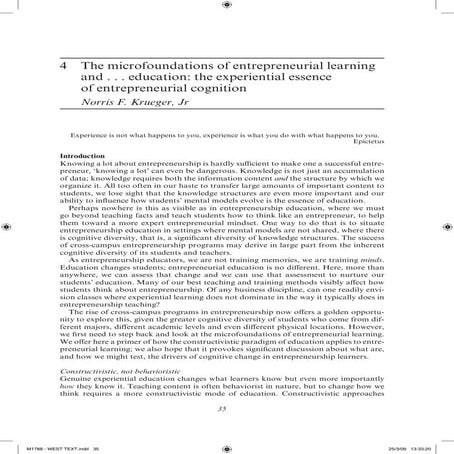 Constructivistic Entrepreneurship Education