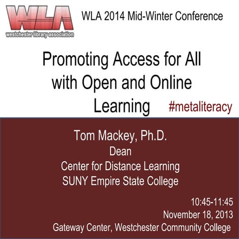 Promoting Access for All with Open and Online Learning