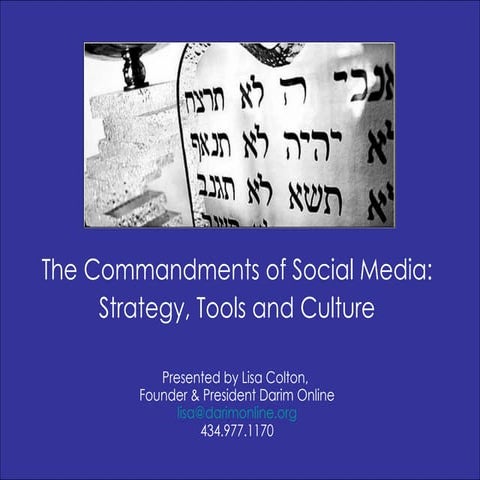Commandments of Social Media, Westchester, June 2010