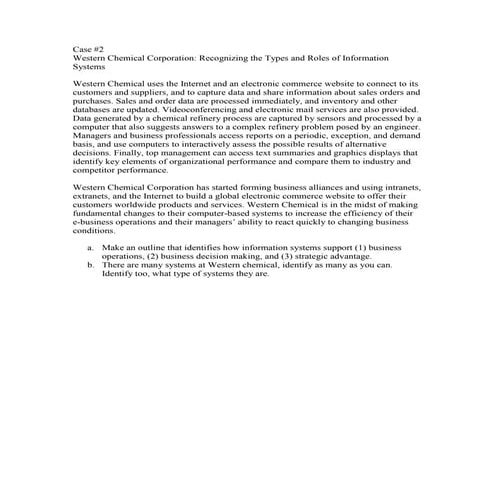 Wester chemical corporation   recognizing types and roles of is