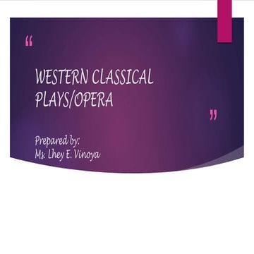Western Classical Plays