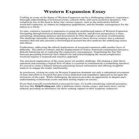 Western Expansion Essay