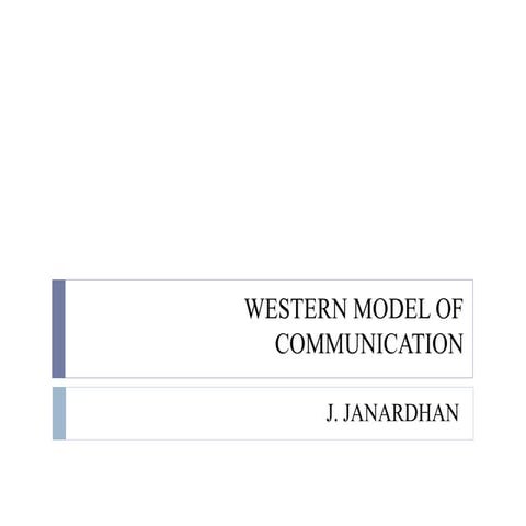 Western model of communication ii | PPTX