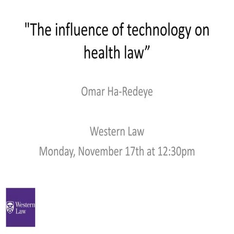 The impact of technology on health law
