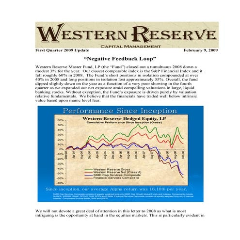 Western reserve  q1 2009 client update letter