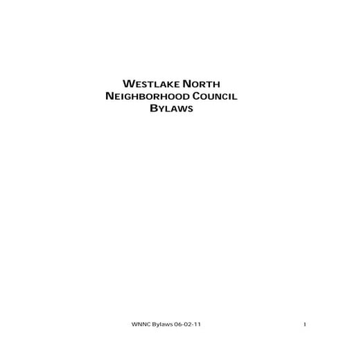 Westlake North NC Bylaws