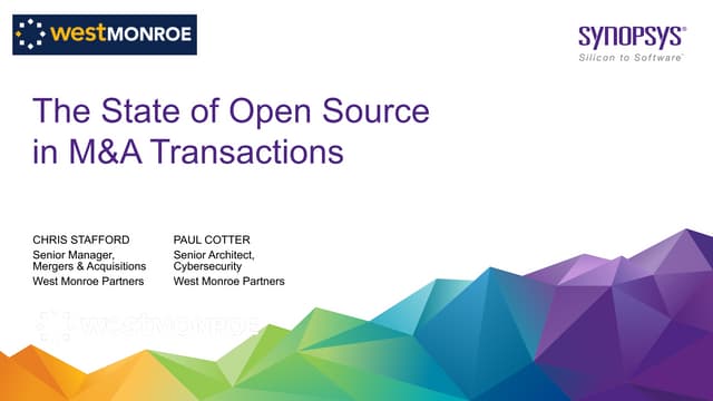 Webinar–The State of Open Source in M&A Transactions 